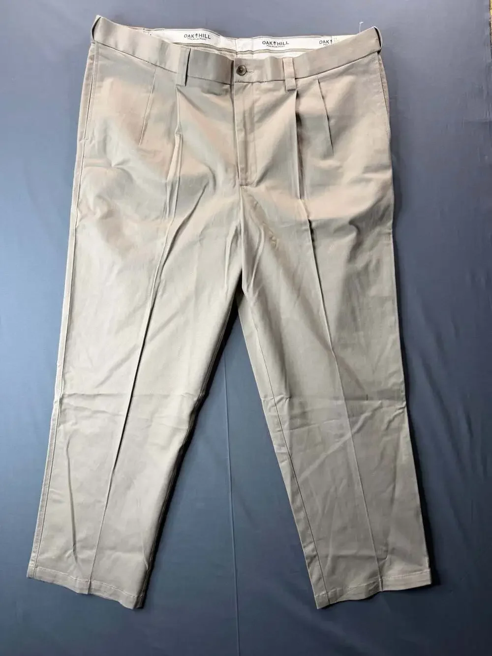 Oak Hill Pleated Premium Pants Men's 44x30 Khaki Chino Dress Pants New with Tags